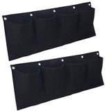 Maxbell 2 Pieces Hanging Planter Bags Horizontal Gardening Planter Pockets for Porch Black