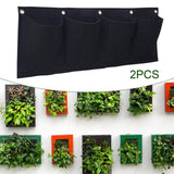 Maxbell 2 Pieces Hanging Planter Bags Horizontal Gardening Planter Pockets for Porch Black