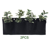 Maxbell 2 Pieces Hanging Planter Bags Horizontal Gardening Planter Pockets for Porch Black