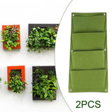 Maxbell 2Pcs Plant Planting Grow Bags Hanging Flower Pouch for Wall Vegetable Yard Green vertical