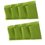 Maxbell 2 Pieces Hanging Planter Bags Horizontal Gardening Planter Pockets for Porch Green