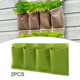 Maxbell 2 Pieces Hanging Planter Bags Horizontal Gardening Planter Pockets for Porch Green