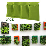 Maxbell 2 Pieces Hanging Planter Bags Horizontal Gardening Planter Pockets for Porch Green