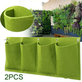 Maxbell 2 Pieces Hanging Planter Bags Horizontal Gardening Planter Pockets for Porch Green