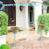 Maxbell 2 Pieces Peacock Planter Stand Decorative Flower Pot for Outdoor Indoor Lawn