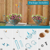 Maxbell 2 Pieces Peacock Planter Stand Decorative Flower Pot for Outdoor Indoor Lawn
