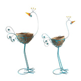 Maxbell 2 Pieces Peacock Planter Stand Decorative Flower Pot for Outdoor Indoor Lawn