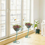 Maxbell 2 Pieces Peacock Planter Stand Decorative Flower Pot for Outdoor Indoor Lawn
