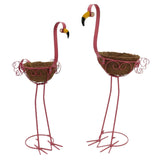 Maxbell 2Pcs Flamingo Planter Stand Flamingo Flowerpot for Outdoor Indoor Porch Lawn