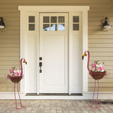Maxbell 2Pcs Flamingo Planter Stand Flamingo Flowerpot for Outdoor Indoor Porch Lawn