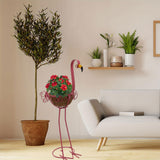 Maxbell 2Pcs Flamingo Planter Stand Flamingo Flowerpot for Outdoor Indoor Porch Lawn