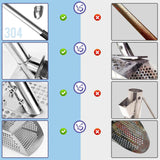 Maxbell Long Handle Sand Shovel Handheld Detachable Stainless Steel Garden Rake Tool