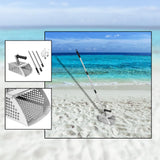 Maxbell Long Handle Sand Shovel Handheld Detachable Stainless Steel Garden Rake Tool