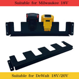 Maxbell 4 Slots Battery Holder Wall Mounted Metal Workspace Accessories Battery Rack