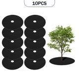 Maxbell 10Pcs Tree Mulch Ring Degradabl Tree Ring Weed Barrier Round Mats for Plants