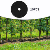 Maxbell 10Pcs Tree Mulch Ring Degradabl Tree Ring Weed Barrier Round Mats for Plants