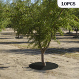 Maxbell 10Pcs Tree Mulch Ring Degradabl Tree Ring Weed Barrier Round Mats for Plants