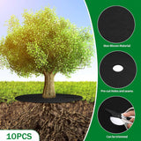 Maxbell 10Pcs Tree Mulch Ring Degradabl Tree Ring Weed Barrier Round Mats for Plants
