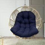 Maxbell Hanging Egg Chair Cushion Sunroom Wicker Chairs Pad Swing Basket Cushion Pad Navy