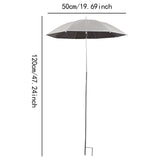 Maxbell Outdoor Plant Sunshade Umbrella Sturdy Weatherproof for Bonsai Patio Outside silver