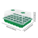 Maxbell Seedling Starting Tray 24 Cells Nursery Tray for Hydroponic Indoor Gardening Green