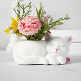 Maxbell Cartoon Cat Flower Pot Creative Plant Pot for Yard Living Room Bedroom Patio