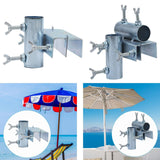 Maxbell Deck Umbrella Holder Tricycle Metal Parasol Holder for Fence Courtyard Chair Horizontal