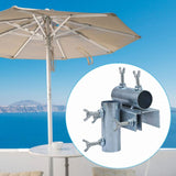 Maxbell Deck Umbrella Holder Tricycle Metal Parasol Holder for Fence Courtyard Chair Vertical Horizontal
