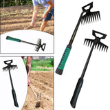 Maxbell Agricultural Cultivator High Carbon Steel for Gardening Mulching Cultivating Green handle