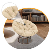 Maxbell Round Chair Cushion Comfortable Hanging Basket Chair Cushion for Living Room Khaki
