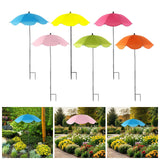 Maxbell Plant Umbrella with Metal Stake Weatherproof Sun Shade Cloth for Garden Beds Blue
