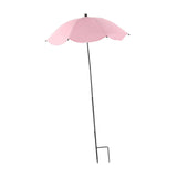 Maxbell Plant Umbrella with Metal Stake Weatherproof Sun Shade Cloth for Garden Beds Pink
