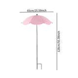 Maxbell Plant Umbrella with Metal Stake Weatherproof Sun Shade Cloth for Garden Beds Pink