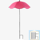 Maxbell Plant Umbrella with Metal Stake Weatherproof Sun Shade Cloth for Garden Beds Rose Red