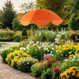Maxbell Plant Umbrella with Metal Stake Weatherproof Sun Shade Cloth for Garden Beds Orange