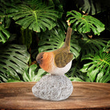 Maxbell Bird Statue with Stone Crafts Resin Sculpture for Cabinet Living Room Garden 6.5x6x12cm