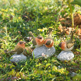Maxbell Bird Statue with Stone Crafts Resin Sculpture for Cabinet Living Room Garden 6.5x6x12cm