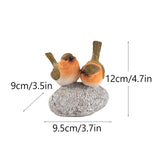 Maxbell Bird Statue with Stone Crafts Resin Sculpture for Cabinet Living Room Garden 9.5x9x12cm