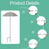 Maxbell Plant Umbrella Sunblock Reusable with Ground Stake Sturdy for Outdoor Plants Argent