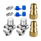 Maxbell Piercing Valve Kit Adapter Converts Fit 7/16 inch Low Side Port R12 to 2 set