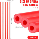 Maxbell 50Pcs Spray Can Tubes Extended Tip Extensions for Narrow Space Lubricant Oil