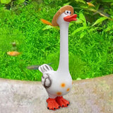Maxbell Duck Statue Miniature Landscape Collectible Goose Statue for Porch Yard Lawn A