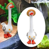 Maxbell Duck Statue Miniature Landscape Collectible Goose Statue for Porch Yard Lawn A