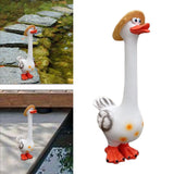 Maxbell Duck Statue Miniature Landscape Collectible Goose Statue for Porch Yard Lawn A