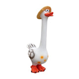 Maxbell Duck Statue Miniature Landscape Collectible Goose Statue for Porch Yard Lawn A