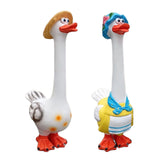 Maxbell Duck Statue Miniature Landscape Collectible Goose Statue for Porch Yard Lawn A