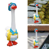 Maxbell Duck Statue Miniature Landscape Collectible Goose Statue for Porch Yard Lawn B