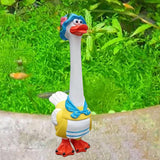 Maxbell Duck Statue Miniature Landscape Collectible Goose Statue for Porch Yard Lawn B