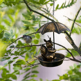 Maxbell Bird Feeder Garden Decoration with Roof Bird Food Tray for Gift Balcony Yard Squirrel