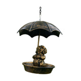 Maxbell Bird Feeder Garden Decoration with Roof Bird Food Tray for Gift Balcony Yard Dog
